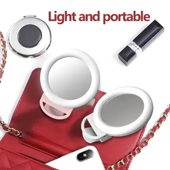 Mobilusis Telefonas LED Selfie Šviesos Žiedas Nešiojamas Žiedas Fotografijos Įrašą, Šviesos, Grožio Užpildyti Lempos Šviesos Mobilųjį Telefoną USB Įkrovimo