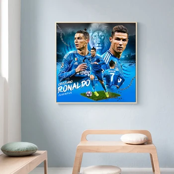 Modernios Futbolo Žvaigždė Plakatas C-Ronaldo Liūtas Drobė Spausdinti Paveikslai, Sienos Meno, Sporto Nuotraukos Kambarį Cuadros Dekoras