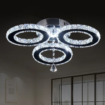 Modernių Lubų Lempos, LED 3 Žiedas Crystal Apskritimo Žiedas Lubų Lempa Led šviestuvo lempos Miegamajame Šviesos Praėjimo Šviesa Koridoriaus Šviesos