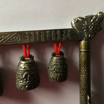MOEHOMES nemokamas pristatymas Meditacija Gong su 5 Puošnus Bell Dragon Dizaino Kinijos Muzikos Instrumentas 465131 metalo rankdarbiai