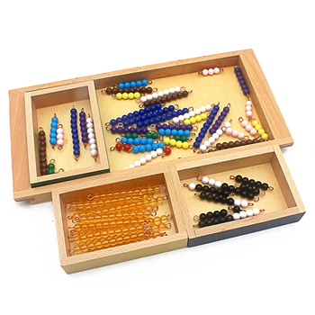 Montessori Vaikai Žaislų Medienos Be to, Gyvatė Žaidimai, Žaislai, Plastikiniai Karoliukai su 3 Medinės Dėžutės Mokymosi Švietimo Ikimokyklinio Mokymo priemonių