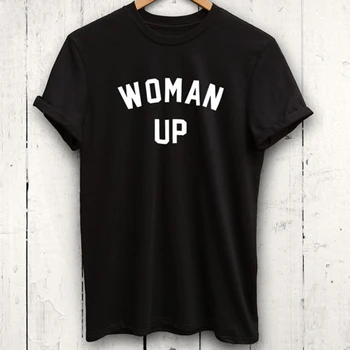 Moteris Iki Marškinėliai Feminizmo AF Marškinėlius Juokinga Treniruotės Marškinėliai Moteriški Marškinėlius Palaidi Tinka Teigiamas Šūkis Moterų Moterų Medvilnės Marškinėlius