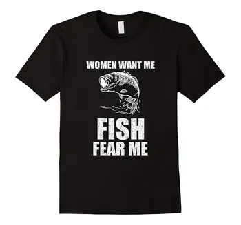 Moterys Nori Manęs, Žuvų Baimė Mane Žuvys T-Shirt Vasaros Naują Spausdinimo Vyras Medvilnės Mados Spausdinti Marškinėliai Vyrams Viršūnes Tee Mados