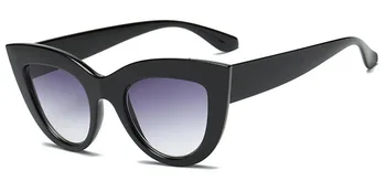 Moterų CatEye Akiniai nuo saulės Matt black Prekės Dizaineris Cateye Saulės akiniai Moterų UV400