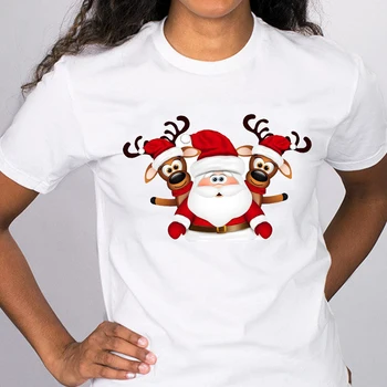 Moterų Grafinis Katė Kietas Animacinių filmų 90-ųjų Naujųjų Metų Linksmų Kalėdų Drabužius Spausdinti Viršūnes Lady Tees Drabužių Moterų Marškinėliai T-Shirt