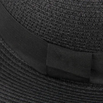 Moterų Vasaros Paplūdimio Kelionės Butas Šiaudų Skrybėlę Moterų apsaugos nuo Saulės juoda balta kepurės Panama Kepurė Didelis, platus kraštų Moterų Jūros Paplūdimio Skrybėlę skrybėlės