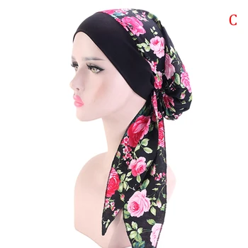 Moterų Žiemos Turbaną Skrybėlę, Elastingas Audinys Galvos Kepurė Hat Ponios Plaukų Aksesuarai Musulmonų Šalikas Bžūp Moterų Medvilnė Kvėpuoja Skrybėlę