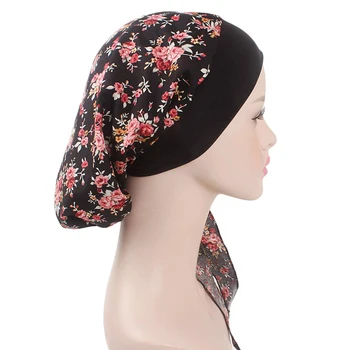 Moterų Žiemos Turbaną Skrybėlę, Elastingas Audinys Galvos Kepurė Hat Ponios Plaukų Aksesuarai Musulmonų Šalikas Bžūp Moterų Medvilnė Kvėpuoja Skrybėlę