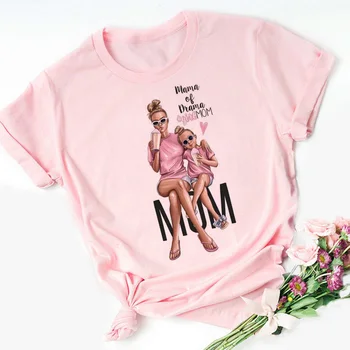 Motinos Meilės Moterų Marškinėliai Moterims Palaidinės Super Mama Vasarą 2020 Juokinga Shein Plius Dydis Mados Drabužių Harajuku Rožinė Palaidinė
