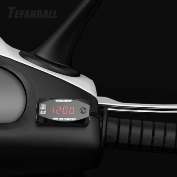 Motociklo Vandeniui Ekrano Skaitmeninis LED Didelis Tikslumas Elektroninis Laikrodis Voltmeter Indikatorius Laiko Įtampa Motociklo Skydas Matuoklis