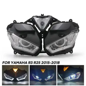 Motociklų aksesuarai LED priešakinių šviesų artimųjų ir tolimųjų šviesos šviesos Yamaha R3 R25,-2018 V2 LED Lempos phare moto