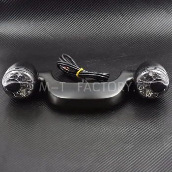 Motociklų Dalys Dūmų Galiniai LED Stabdžių Žibintas Posūkio Signalo Baras Black & Chrome 