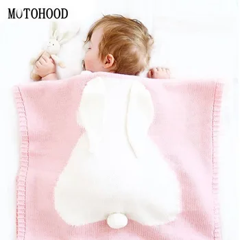 MOTOHOOD Muslino Kūdikių Antklodės Naujagimių 3D Triušio Ausies Muslino Suvystyti Kūdikį Daiktų Naujagimiams Apdaila Kambario 73*108cm