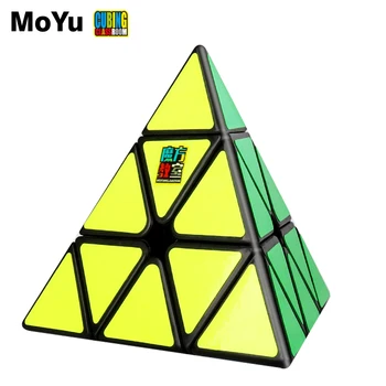 MoYu Meilong 3x3x3 Piramidės Magic Cube MoFangJiaoShi JINZITA 3x3 Cubo Lipdukai Magico Kubo Galvosūkį Dovana Vaikams, Žaislai Vaikams