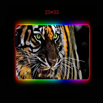 MRG Gyvūnų Tigras Žaidimų RGB Pelės Mygtukai Kompiuterio Kilimėlis RGB Apšvietimu Mause Mygtukai Didelis Kilimėlis Stalo Klaviatūros LED Pelės Kilimėlis