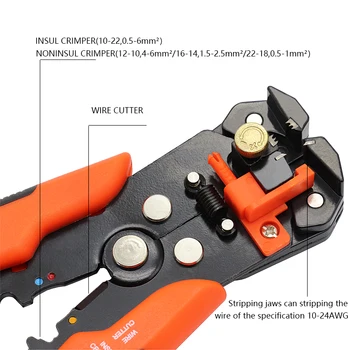 Multi įrankiai alicate lengvųjų frakcijų pašalinimo įrenginio pjovimo replės kabelio laidus pajėgumų 0.2-6mm2 crimper acutomatic elektros remonto įrankiai, replės mini