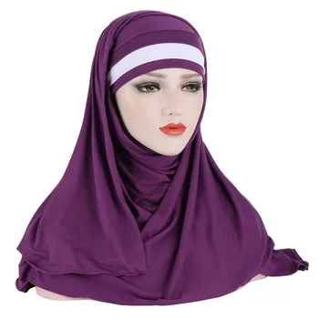 Musulmonų šalikas moterų mados juostele skara hijab femme musulman Malaizija apsiaustas skarelė hijabs islamo skarų kopftuch