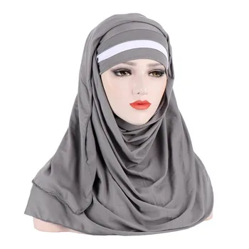 Musulmonų šalikas moterų mados juostele skara hijab femme musulman Malaizija apsiaustas skarelė hijabs islamo skarų kopftuch
