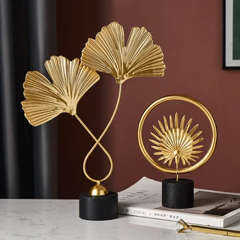 Namo Apdaila Kūrybos Aukso Priedai Modernus Gėlių Ornamentais Miniatiūriniai Metaliniai Figurinas Namų Dekoro Kambarį 