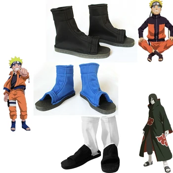 Naruto Cosplay Batai Akatsuki Nanja Uzumaki Naruto, Sasuke Sakura Juoda Mėlyna Medvilnės Minkštas Sandalai Ninja Batai Kakashi Batai