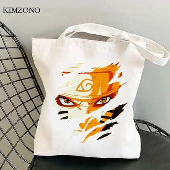 Naruto pirkinių krepšys shopper medvilnės rankinėje perdirbti maišelį bolso pirkinių krepšys nešti string patraukti