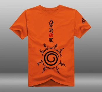Naruto T-Shirt Sosplay Anime Uzumaki Apkalbų, Antspaudas marškinėliai Vasaros Medvilnės Trumpas Rankovėmis Tees Viršūnes unisex