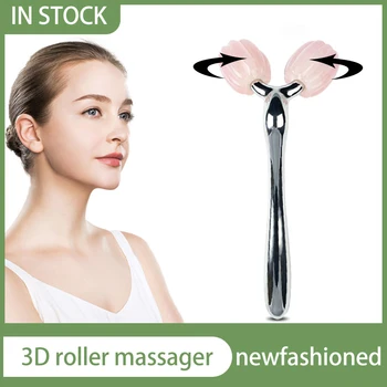 Natūralaus akmens 3D Roller Massager Y Formos Pasukti 360 Plonas Veido, Kūno Formavimas Atsipalaidavimo Raukšlių Valiklis Veido Massager Įrankis