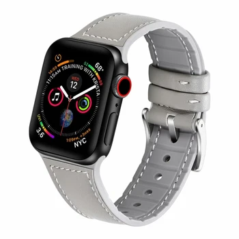 Natūralios Odos dirželis Apple watch band 44mm 40mm iWatch 38mm 42mm silikono apyrankę watchband 