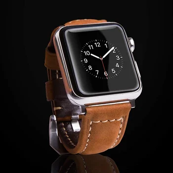 Natūralios Odos dirželis Apple Watch Band 44mm 40mm iWatch juosta 38mm 42mm Retro diržo apyrankė 