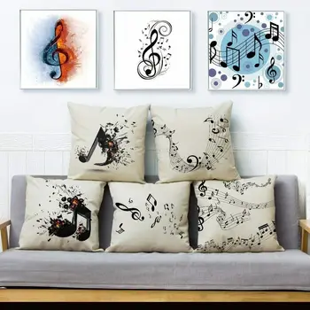 Natų Lapo Muzikos Spausdinti Mesti Pagalvę Pagalvėlių Apvalkalus Skalbiniai, Pagalvės Atvejais, dekoratyvinės pagalvėlės