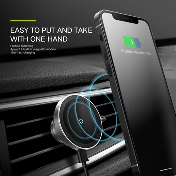 Nauja 15W automobilių magnetinio belaidis kroviklis mobiliojo telefono laikiklis magsafe belaidis kroviklis tinka Apple iphone12