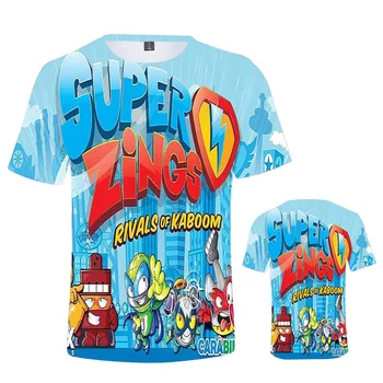 Nauja Vasaros Kūdikių Berniukų 3D marškinėliai Super Zings T-Shirt Girls Tee Viršūnes Kids 