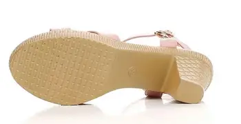 Nauja vasaros moterų sandalai, batai 2020 m storio su olis korėjos vasaros sandalai didelio dydžio natūralios odos moterims, batai, sandalai