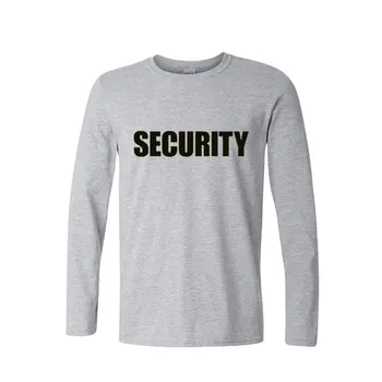 Nauja, vyriški T-Shirt Prekės Laišką Saugumo Spausdinti Vyrų Medvilnės ilgomis Rankovėmis Marškinėlius Apvalios Apykaklės Atsitiktinis Marškinėliai Vyrams, Drabužiai