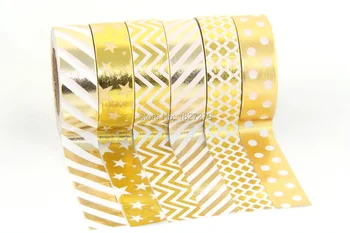 Naujas 10X aukso folija izoliacine Juosta Kalėdų Kortelė Dekoratyvinis aukso Knyga washi Tape 10 ritinius