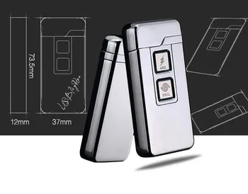 Naujas 2 In 1 Ritė Lanko Lengvesni Smart Elektroninių USB Žiebtuvėliai Dvejopos paskirties Touch Induction Uždegimo Metalinio Žiebtuvėlio mecheros