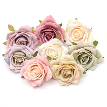 Naujas 50pcs/partijos 8cm dirbtinių gėlių galvos rose šilko vestuvių dekoravimas, 