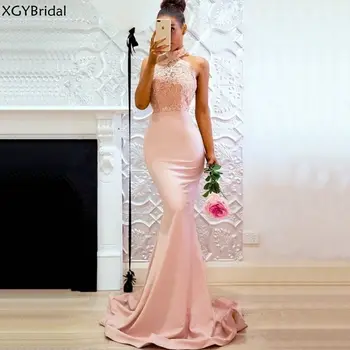 Naujas Atvykimo Sexy Nėrinių Apynasrio Backless Undinė vakarinės Suknelės iki 2021 m. Oficialią Šalies Suknelė Elegantiškas Vakare Gown Ilgas Chalatas de soiree
