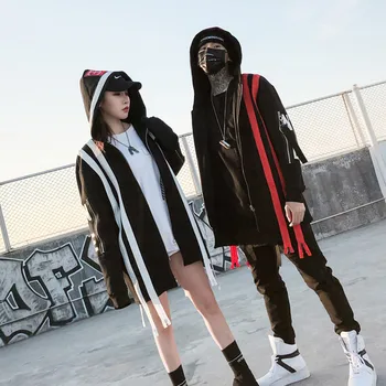 Naujas Atvykimo Vakarų Mados Darkly Stilingas Atspausdintas Užtrauktukas vyriškos Striukės su Gobtuvu Hip-Hop Atsitiktinis Vyras Cardigan Paltai Streetwear