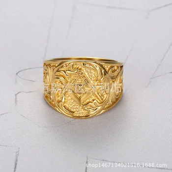 Naujas Auksinis Derlius Žavesio Nerūdijančio Plieno Papuošalai, Masinu Žiedas Vyrams Freemason Simbolis Tamplierius Masonai Vyrų Žiedai