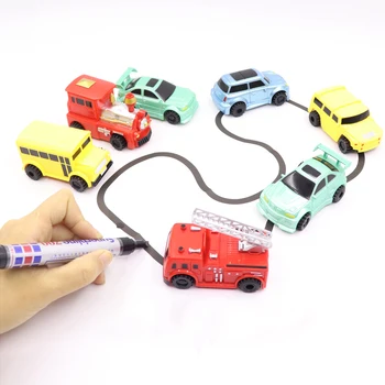 Naujas Inžinerijos Transporto priemonių Sunkvežimių MINI Magic Pen Indukcinis Vaikų Sunkvežimio Bako Žaislas Automobilis Piešti Linijas Indukcijos geležinkelio Kelio Automobiliu
