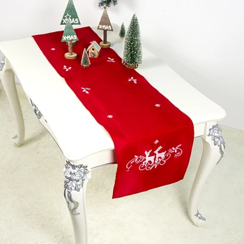 Naujas Kalėdų Stalo Runner Išsiuvinėti Snaigės Elnių Stalo Tekstilė, už Kalėdų Šventės Dekoravimo Kalėdų lentelės vėliavos