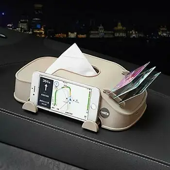 Naujas Kieto PU Automobilių Audinių Box, Multi-Funkcija Mobiliojo Telefono Laikiklis Inserter Auto Bakas