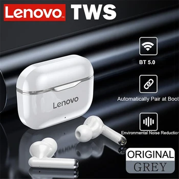 Naujas Lenovo LP1 TWS Belaidžių Ausinių BT5.0 Belaidės Ausinės Dual Stereo Triukšmą, Bass Sporto Ausines su Mic 300mAh