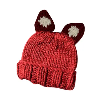 Naujas Mados Moterų Šiltas Katė Bžūp Formos Žiemos Plius Kietas Slouchy Megzti Skrybėlę Mielas Ausies Vilnos skrybėlę 11.26