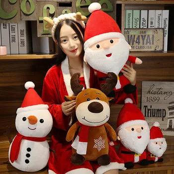 Naujas Mielas Kalėdų Senelio Elnių, Sniego Pliušinis Žaislas Kalėdų Dovana Partija Siųsti Mergaitės