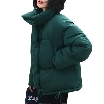 Naujas Moterų korėjos Žiemos Paltai Moterų Šiltas Žemyn Medvilnės Striukė Moterų Duona paslaugų Wadded Striukės, puspalčiai Moteriškos striukės, paltai B941