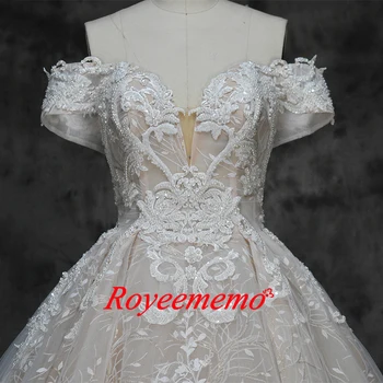 Naujas prabangių nėrinių dizaino vestuvinė suknelė nuo pečių vestuvių suknelė trumpomis rankovėmis gamyklos užsakymą didmeninės kainos nuotakos suknelė