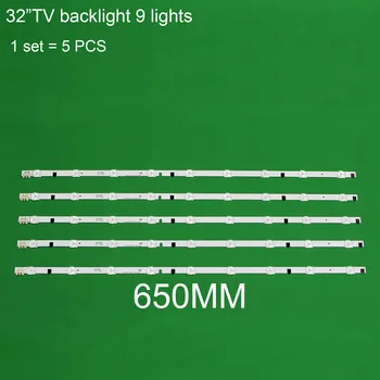 Naujas Rinkinys, 5 vnt 9 Led 650mm LED juostelės Samsung UE32F5300 D2GE-320SC0-R3 2013SVS32H BN96-25300A 26508B 26508A BN96-25299A