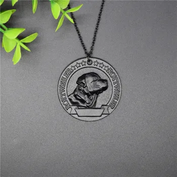 Naujas Vintage Rottweiler Medalis Karoliai Retro Stiliaus Metalo Rottweiler Pakabukas Karoliai Moterų Papuošalų Šuo Juvelyriniai Dirbiniai